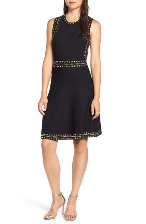 michael kors black dresses 2018|Michael Kors black studded dress.